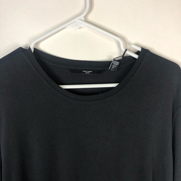 Vero Moda Curve long black dress tencel modal long sleeved crew neck 2X - Picture 3 of 14